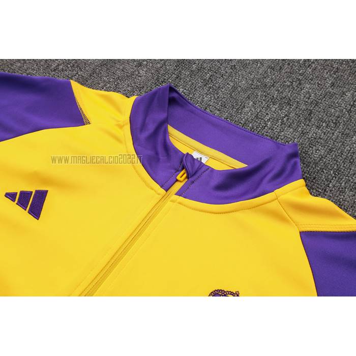 Tuta da Track de Felpa del Real Madrid Bambino 2023-2024 Giallo